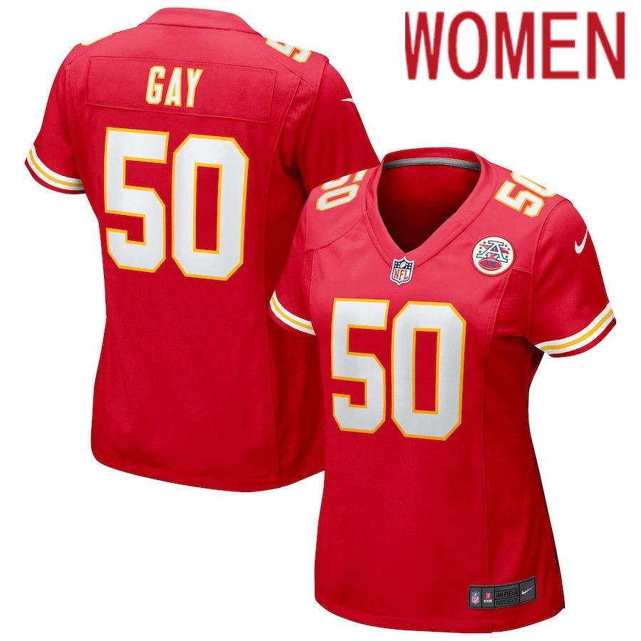 Cheap Women Kansas City Chiefs 50 Willie Gay Nike Red Game NFL Jersey